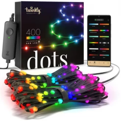 Twinkly Dots Lyskæde 400 LED 20m RGB Multifarve/sort Ledning