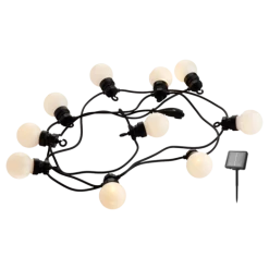 Sirius Lucas Solar Lyskæde 10 LED-pærer Mat/sort