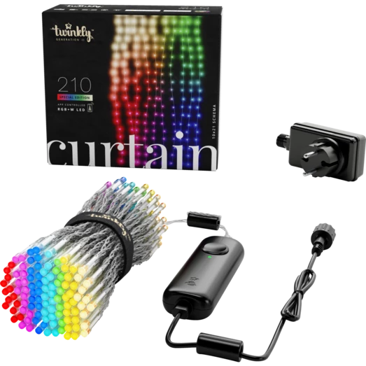Twinkly Light Curtain 210 LED Lyskæde 2,1m RGB+W Multifarve+hvid 3 Twinkly Light Curtain 210 LED Lyskæde 2,1m RGB+W Multifarve+hvid