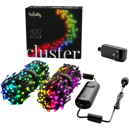 Twinkly Light Cluster 400 LED Lyskæde 6m RGB Multifarve 3 Twinkly Light Cluster 400 LED Lyskæde 6m RGB Multifarve