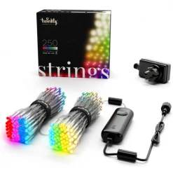 Twinkly Light String 250 LED 20m RGB+W Multi+hvid, Transparent