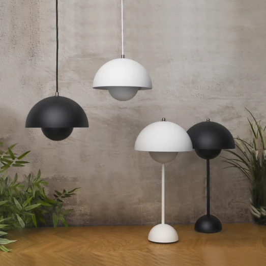 Verner Panton VP3 FlowerPot Bordlampe Mat Hvid 5 Verner Panton VP3 FlowerPot Bordlampe Mat Hvid - Billede 3