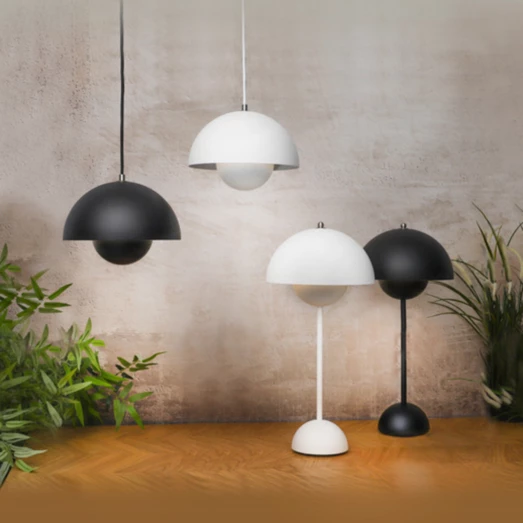 Verner Panton VP3 FlowerPot Bordlampe Mat Hvid 6 Verner Panton VP3 FlowerPot Bordlampe Mat Hvid - Billede 4