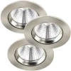 Nordlux Fremont LED-indbygningsspot 3-kit Børstet Stål