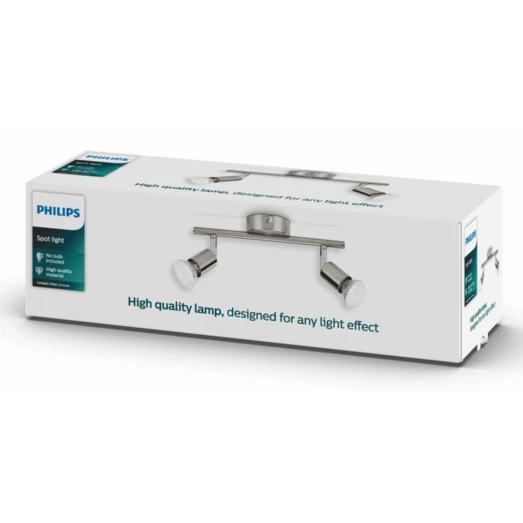 Philips Limbali Spot 2x50W Nikkel 4 Philips Limbali Spot 2x50W Nikkel - Billede 2