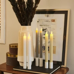 Sirius Sara Kronelys H25 Cm 2 Stk Grå -EL OG BELYSNING Butik unnamed file 923