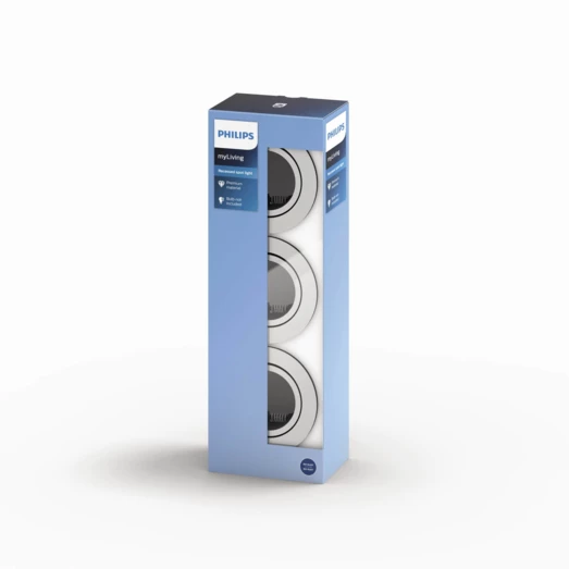 Philips Donegal Indbygningsspot 3 Stk Krom 4 Philips Donegal Indbygningsspot 3 Stk Krom - Billede 2