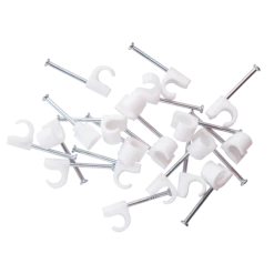 E-Line Ledningsclips R 7-10 20 Stk Hvid